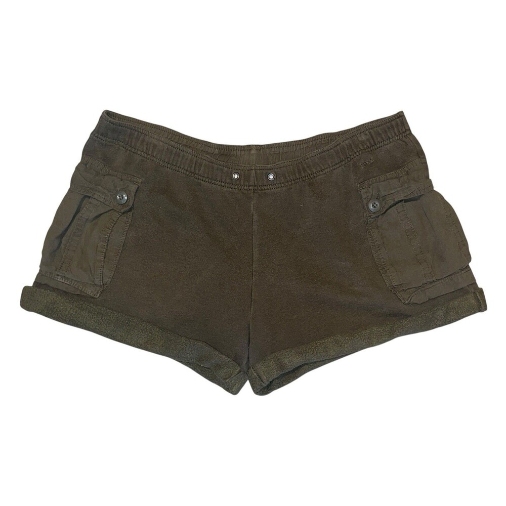 Vtg Ralph Lauren Denim & Supply Fleece Cargo Shorts Womens XL Green Lounge